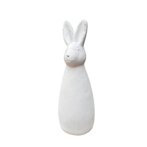 WHITE CERAMIC TALL BUNNY