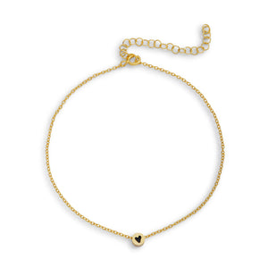 THE MAKERY GOLD PLATED SS BRACELET WITH ENAMEL BLACK HEART
