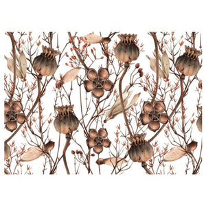 DISPOSABLE PLACEMATS - DRIED BOTANICAL WINGED SEEDS - WHITE