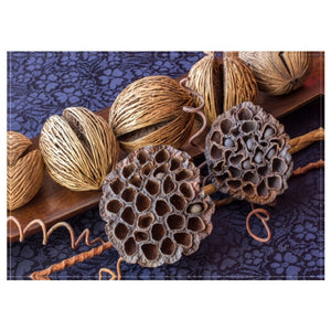 DISPOSABLE PLACEMATS - DRIED LOTUSES AND COCONUT BALLS