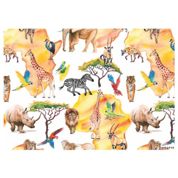 DISPOSABLE PLACEMATS - ANIMAL AFRICAN MAP