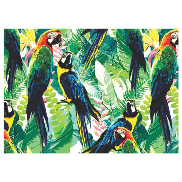 DISPOSABLE PLACEMATS - COLOURFUL PARROTS