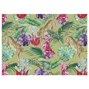 DISPOSABLE PLACEMATS - FLORAL CHEETAH