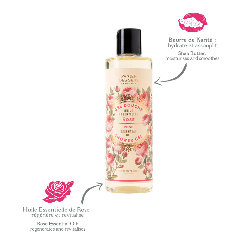 PANIER DES SENS ESSENTIALS REJUVENATING ROSE SHOWER GEL 250ML