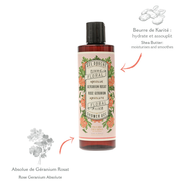 PANIER DES SENS ABSOLUTES ROSE GERANIUM SHOWER GEL 250ML