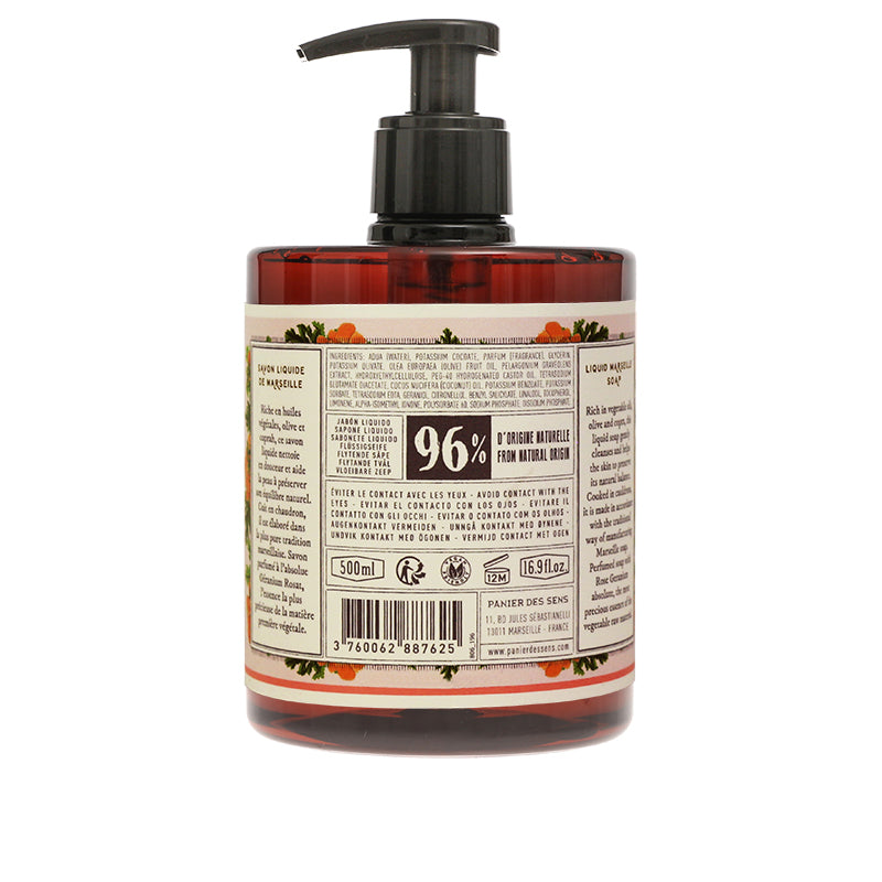 PANIER DES SENS ABSOLUTES ROSE GERANIUM LIQUID SOAP 500ML