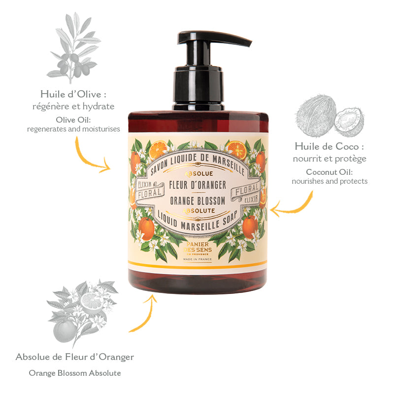 PANIER DES SENS ABSOLUTES ORANGE BLOSSOM LIQUID SOAP 500ML