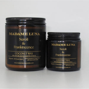 MADAME LUNA AMBER JAR COCONUT CANDLE RANGE - NEROLI & FRANKINCENSE