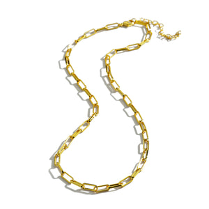 THE MAKERY GOLD PLATED BRASS OVAL CHAIN LINK NECKLACE