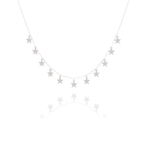 THE MAKERY STERLING SILVER MULTI STAR CHOKER NECKLACE