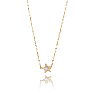 THE MAKERY GOLD PLATED STERLING SILVER CHOKER NECKLACE WITH CZ STAR