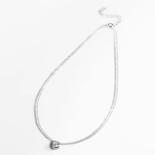 THE MAKERY STERLING SILVER CHOKER WITH 6MM DIAMANTE PENDANT