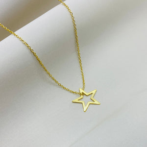 THE MAKERY GOLD PLATED BRASS NECKLACE WITH STAR PENDANT