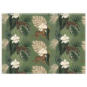 DISPOSABLE PLACEMATS - LEAPARD AND LEAVES