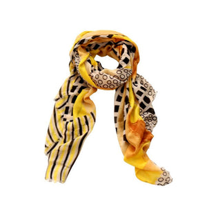 SCARF - YELLOW AND ORANGE ABSTRACT PATTERN