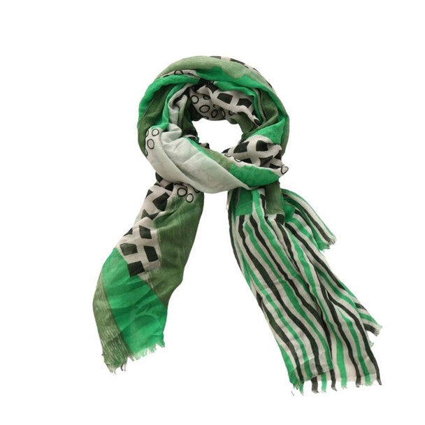 SCARF - GREEN ABSTRACT PATTERN