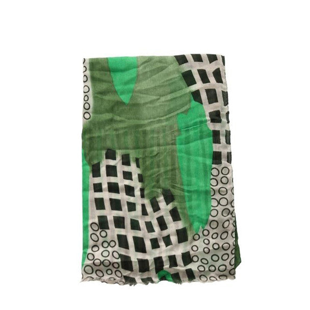 SCARF - GREEN ABSTRACT PATTERN