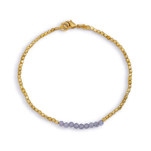 THE MAKERY GOLD AND SMOKEY QUARTZ BEAD BRACELET