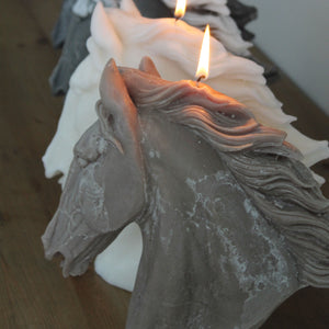 MADAME LUNA HORSE MOULDED CANDLE CHARCOAL 24x24H