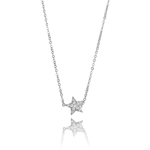 THE MAKERY STERLING SILVER 16INCH NECKLACE WITH CZ STAR