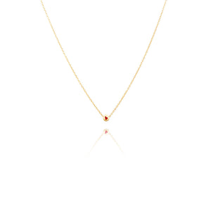 THE MAKERY GOLD VERMEIL NECKLACE WITH RED HEART ON BEAD