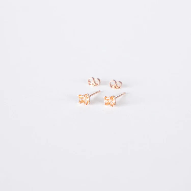 curAtiv TRINIDAD SMALL ROSE GOLD STERLING SILVER EARRINGS WITH MARQUIS AND OVAL CUBIC ZIRCONIAS