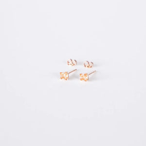 curAtiv TRINIDAD SMALL ROSE GOLD STERLING SILVER EARRINGS WITH MARQUIS AND OVAL CUBIC ZIRCONIAS